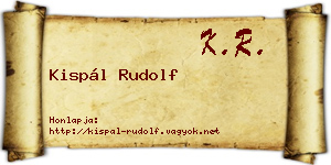 Kispál Rudolf névjegykártya